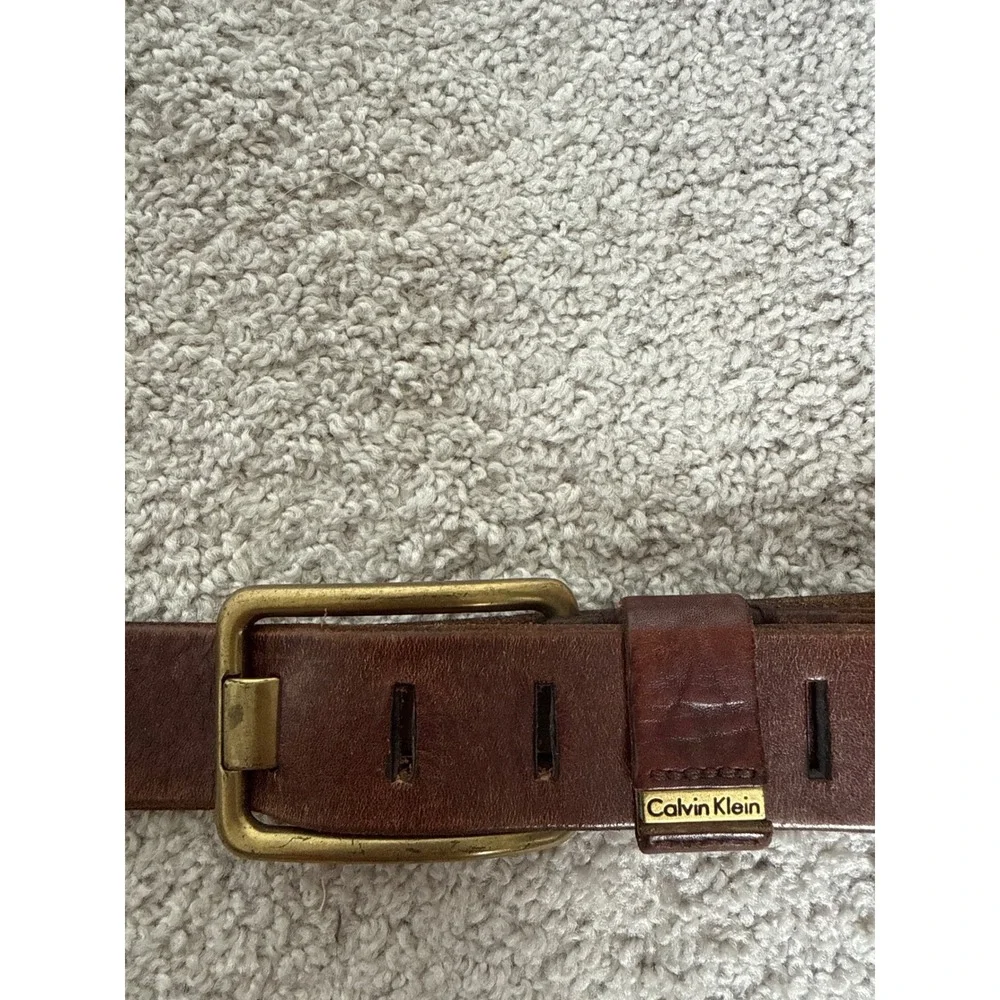 Calvin Klein Genuine Leather Belt Mens 52.5 inches